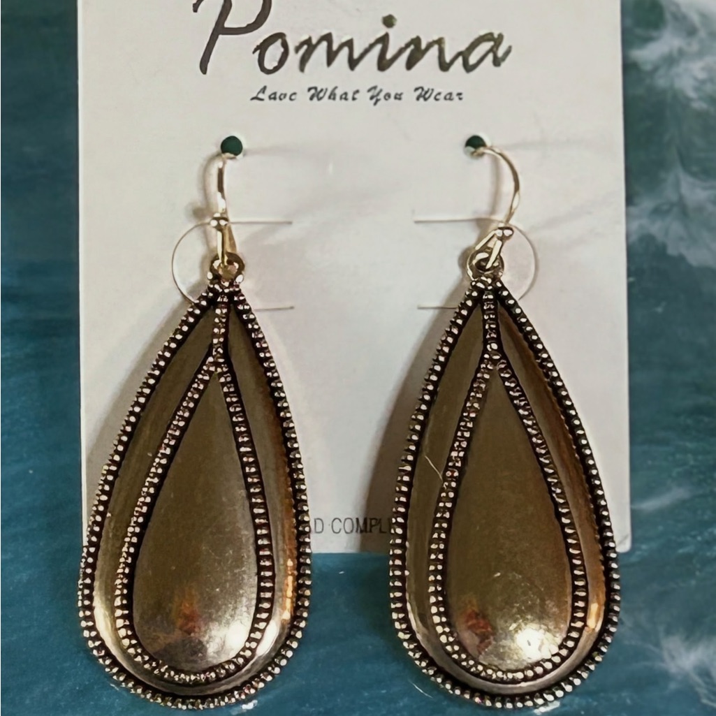 Pomina Gold Teardrop Earrings 6$